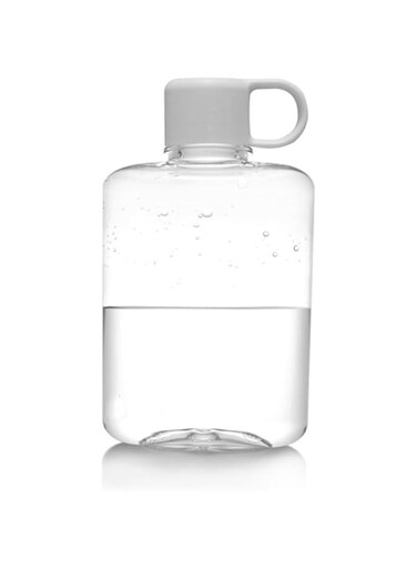 Azonee Portable Flat Water Bottle, BPA Free Tritan Plastic Travel Water Bottle, Bottle for Sports Camping Gym Fitness Outdoor 12 oz Fit in Any Bag (White)
