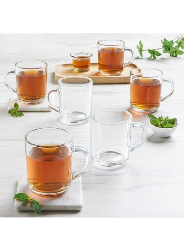 Latte 240 Ml Tea/Coffee Mug Set Of 6 Pc Transparent