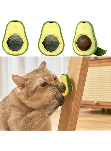 mergeko Cat Grass Stick Cage Balls, Silvervine Cat Toy Matatabi Cat Treat, Safe Teeth Cleaning Edible Kitty Toys, Catnip Chew Toy for All Breeds (3PCS Balls)