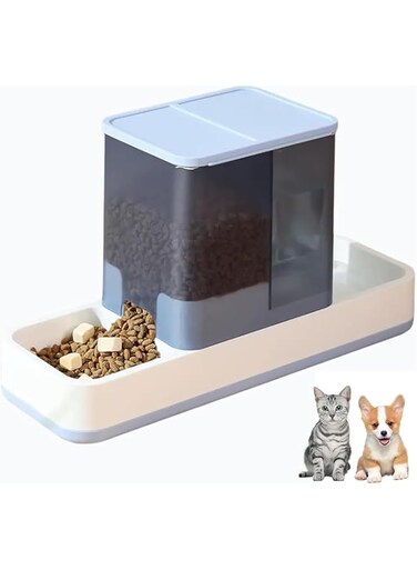 Aputue Automatic Car Feeder, 2 in 1 Automatic Small Pet Feeder and Water Dispenser, Gravity Cat Auto Pet Feeder Feeder Dish, Feeder for Small Medium Pets Dog Puppy Kitten