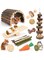Wougzan Hamster Toys Guinea Pig Toys, Hamster Wheel Hamster Cage Accessories,Small Animal Molar Chew Toys for Chinchillas,Gerbils,Mice,Mouse,Rabbit,Bunny Hideout Seesaw (12 Different chew Toys)