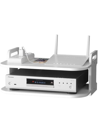 IBAMA Wireless Wifi Router Shelf Storage Racks Wall Hanging ABS Plastic Organizer Shelves Cable Power Bracket Organizer Box Home Decor (WT3)