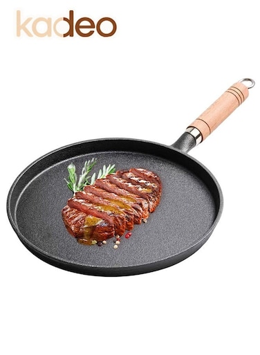Iron Frying Pan, Nonstick, Anti-scald Handle, Crepe Pan, Use on Induction, Stove and Grill, Durable, Even-Heating Kitchen Cookware Diameter 26CM
