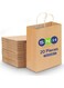 Packing 20 kraft paper bags &acirc;&euro;&ldquo; brown party gift bags with handles, 33x34x18 cm for birthdays and weddings