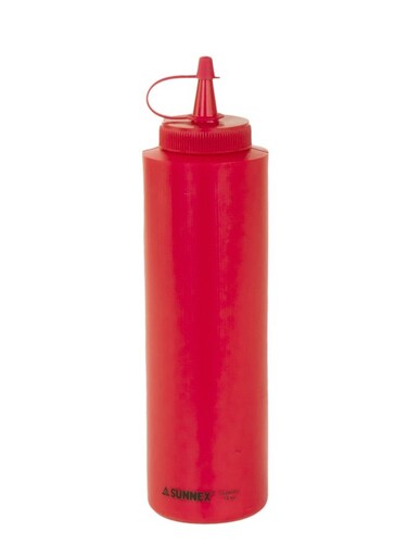 Plastic Sauce Bottle 12oz Red