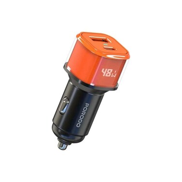 48W Averin Multi-Port Car Charger - Orange