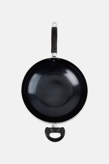 Cuisine Aluminium Genova Wok With Stay Cool Handle, Black