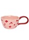 Pear Artsy Abstract Ceramic Mug, Pink &amp; Red