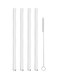 Pcs Reusable Glass Straws With Cleaning Brush Transparent 20cm