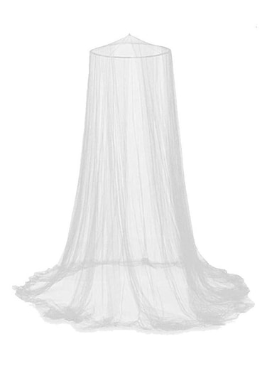 Round Hoop Mosquito Net for Bed, King Size Bed Canopy Hanging Curtain Netting, Princess Round Hoop Sheer Bed Canopy for All Kids Baby Cribs and Adult Beds Fit Twin, Full, Queen (White)