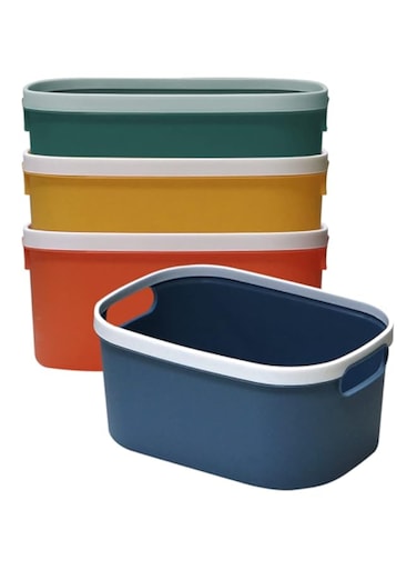 Aiwanto 4 Packs Rectangular Plastic Storage for Kitchen Bathroom Space Saver Organizer