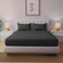 MUSA Striped 3 Piece Fitted Sheet Set Twin Size - Black