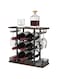 VyGrow Wine Rack, Wine Storage with Glass Holder Wine Racks for Tabletop 6 Bottles Wine Bar Rack, Wine Holder Stand for Home Kitchen Bar Cabinets