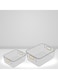 Spark It Home Acrylic Clear Storage Box, Luxury Storage Organizer for Cabinet, Kitchen, Bedroom, living Room, Office, Bathroom With Thickened Gold Handles ( Clear 3 Pack) (Medium (27*21*10cm))
