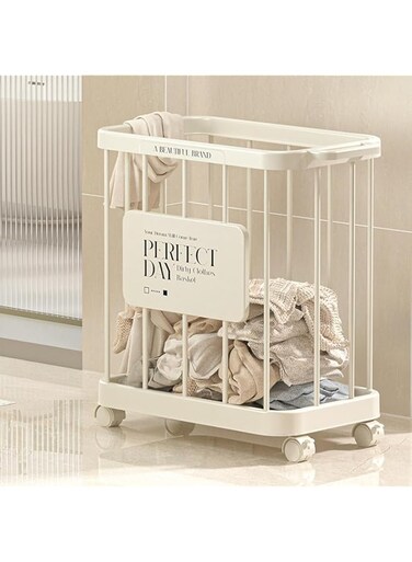 TAME Laundry Basket with Wheels, Large Capacity Dirty Laundry Storage Basket, 50L Rolling Laundry Basket Ideal for Easy Movement and Clothes Storage Basket, Toys Organizer Storage Bins