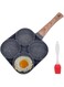 yarlung 4-Cup Fried Egg Frying Pan with Brush for Oil, Non-stick Poached Egg Pan Pancake Skillet for Burger, Omelet, Outdoor Camping, 13.5 x 7 Inches