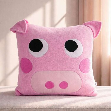Home Pig Shaped Cushion for Kids - Pink