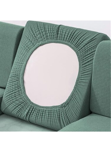 ShunTao Fitted Stretch Sofa Seat Cushion Cover (Large 3-seater, Green)