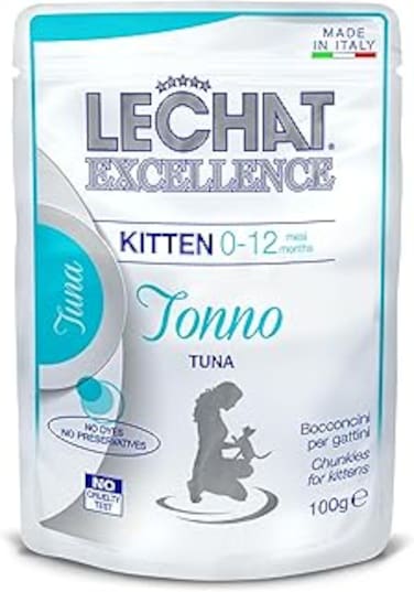 Lechat Excellence by Monge   Kitten Wet Food with Tuna   Super Premium Complementary Wet Kitten Food   Chunkies in Pouch - 100g