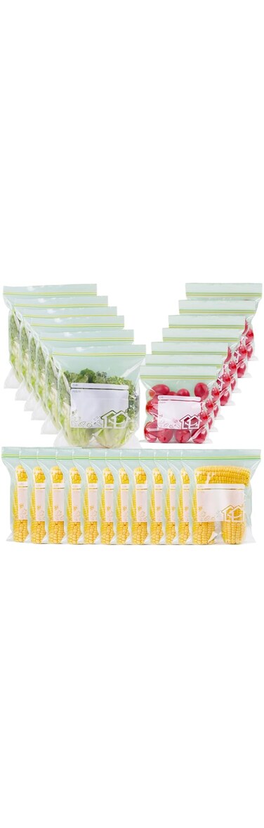 ECVV 70 Packs Reusable Food Storage Bags, Freezer Ziplock Lunch Bags for Meats Meals Vegetables Fruits Desserts Snacks 15 Large/25 Medium/30 Small