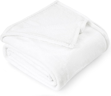 Home Soft Fleece Blanket King Size (230cm x 275cm), 300GSM Warm Comfy for Fall Winter, Cozy Plush Lightweight Fuzzy Blanket for Bed, Couch, Sofa, White