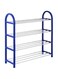 Dubai Gallery 4-Tier Shoe Rack Storage Organizer Blue/Silver 58Centimeter
