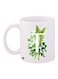 Leaves Printed Coffee Mug White/Green 11ounce