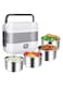 Portable Self Cooking Electric Lunch Box, Mini Rice Cooker, 2 Layers 4 Stainless Steel Steamer Food Insulation Lunch Box for Home Office Dormitory Travel Outdoor Kitchen Cook Raw Food, 2L/110V/200W