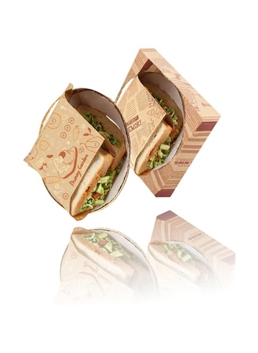 Triangle Paper Bags, 100 Count, 18x18cm, Non-Stick &amp; Greaseproof, for Burgers, Sandwiches, and Snacks, No-Fold Design for Quick Serving