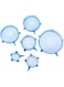 Dubai Gallery 6-Piece Stretchable Silicone Lids Blue/White 158G