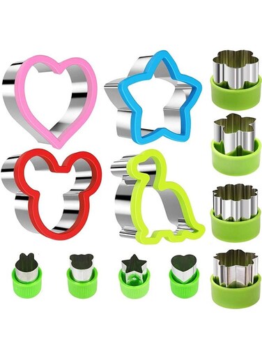 Stainless Steel Sandwiches Cutter set, Mickey Mouse &amp; Dinosaur &amp; Heart &amp; Star Shapes Sandwich Cutters Cookie Cutters Vegetable cutters-Food Grade Cookie Cutter Mold for Kids