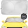 Windshield Sunshade   Reflective Patented Car Sun Protection - Certified 99% UVR Block -Cool Interior   Foldable Sun Visor Cover   Automotive Accessories for Summer Heat  Size S 145x90cm