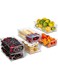 Set of 6 Refrigerator Organizers - Stackable Refrigerator Organizers with Hollow Handles for Refrigerators, Kitchens, Countertops, Cabinets - Clear Plastic Pantry Food Shelves