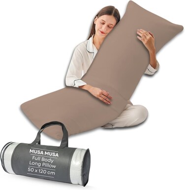 MUSA Full Body Long Pillow - Beige, 50 x 120 cm