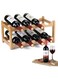 TOMVAES Wine Rack Free Standing 8 Bottle 2 Tier Bamboo Wine Racks Countertop Cabinet Wine Holder Wine Storage Shelf for Kitchen,Bar,Pantry, Wine Cellar,Basement,Countertop