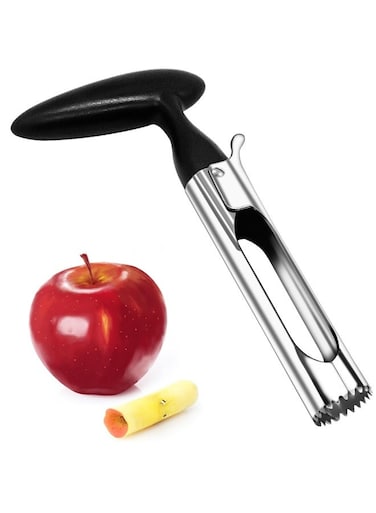 Steel Apple Corer Tool - Easy Push Design for Quick Coring, Non-Slip Handle - Fruit &amp; Vegetable Seed Remover, Dishwasher Safe