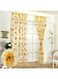 Ufurty Rely2016 Sunflower Window Curtain, 2PCS Sun Flower Floral Voile Sheer Curtain Panels Tulle Room Salix Leaf Sheer Gauze Curtain for Living Room, Bedroom, Balcony - Rod Pocket Top (100 x 200)
