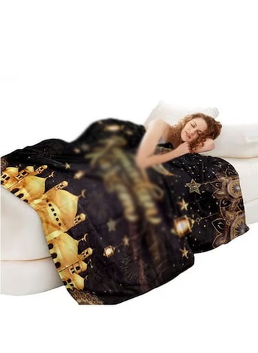 Black Gold Palace Blanket,Cozy Lightweight Thick Soft Blanket,Home D&Atilde;&copy;cor New Year Birthday Gifts for Women, Men and Kids Bedroom Living Room Couch Sofa Decor