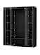 Portable Canvas Fabric Wardrobe Organizer Black 130x175x45cm