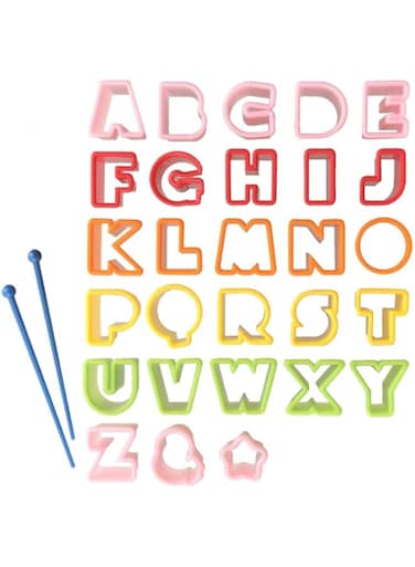 Torune CuteZCute Bento Ham Cheese Carrot Cutter, Letters, 28-Piece