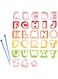 Torune CuteZCute Bento Ham Cheese Carrot Cutter, Letters, 28-Piece