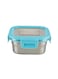 Borosil Stainless Steel Lunch Box, Leak-Proof Lunch Box With Blue Lid, Square Lunch Container For School &amp; Office, 400 Ml
