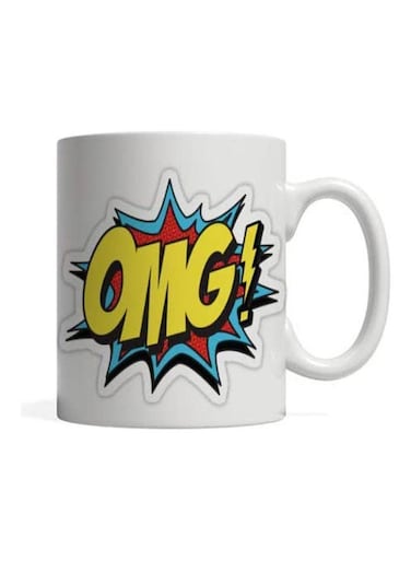 Omg Ceramic Printed Mug For Hot And Cold Drinks White