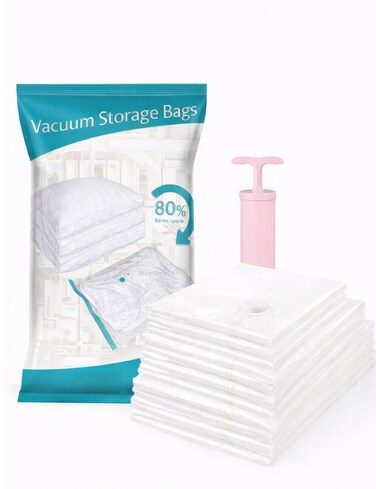 Vacuum Storage Bags for Clothes, Blankets &amp; Bedding &acirc;&euro;&ldquo; Space Saver Vacuum Seal Bags with Hand Pump   Reusable Compression Storage Bags (Pack of 9 &acirc;&euro;&ldquo; 3XL, 3L, 3M)