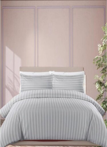 6 Pieces King Size Duvet Cover Set - Includes 1 Duvet Cover (220x240cm), 1 Fitted Sheet (180x200+30cm), 4 Pillow Cases