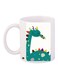 Cartoon Dinosaur Printed Coffee Mug White/Green/Yellow