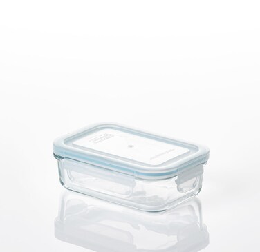 Rectangular Food Container 400 ml Tempered Glass Leakproof Microwave Safe