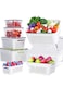 5-Pack Fruit Storage Containers for Fridge with Removable Colanders, 4 in 1 Produce Storage Containers with Lid for Salad Berry Lettuce Vegetables Meat Keeper