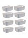 e world unbox happiness Storage Bins - Plastic Pantry Organizer Basket, Small Household Cube Containers with Cutout Handles for Kitchen Organizing Shelf Home Countertop, Closet and Bathroom (8)