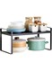 Diylove Kitchen Countertop Organizer, Storage Rack Expandable Two Tiers Stable Structure Heavy-Duty Countertop Organizer Cabinet Shelf Spice Bottle Jar Organization Stand (Black)